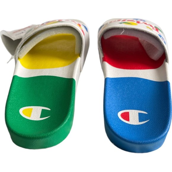 ⚽️Men’s Slides Size 11 Champion IPO Twister White Multi - Picture 5 of 12